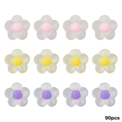 90Pcs 3 Colors Transparent Acrylic Beads TACR-YW0002-24-1
