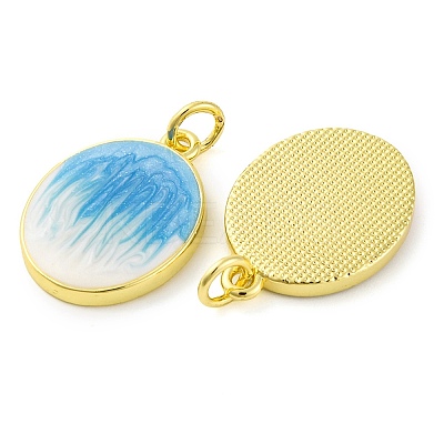 Brass Enamel Pendants KK-S401-09G-1