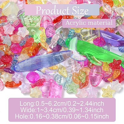 DIY Sea Animal Transparent Acrylic Beaded Bracelets Jewelry Making Kits DIY-YW0010-61-1