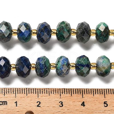 Natural Chrysocolla and Lapis Lazuli Beads Strands G-P573-A64-10x6mm-1