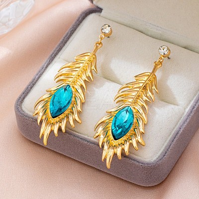 Alloy Rhinestone Stud Dangle Earrings for Women WG327FE-01-1