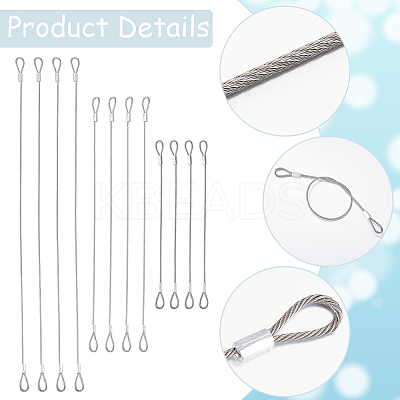 15Pcs 3 Styles Steel Wire Cord AJEW-GF0009-63-1