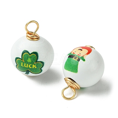 10Pcs Saint Patrick's Day Printed Wood Pendants FIND-FS0001-89-1
