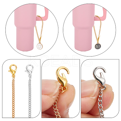 Flat Round with Letter Alloy Enamel Wine Glass Charms AJEW-AB00184-21-1