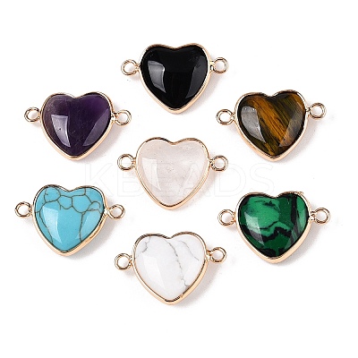 Natural & Synthetic Mixed Stone Love Heart Pendants G-T138-205M-G-1