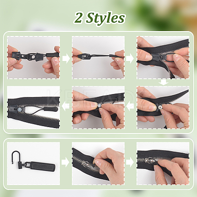 30 Sets 3 Styles Plastic & Nylon Detachable Zipper Slider Puller FIND-NB0005-60-1