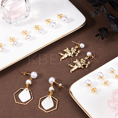 120Pcs 3 Size Iron Stud Earring Findings STAS-SP0001-51G-1