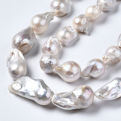 Natural Baroque Pearl Keshi Pearl Beads Strands A22R9011-01-1