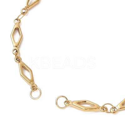 4MM 304 Stainless Steel Rhombus Link Chain Bracelet Making AJEW-JB01428-1