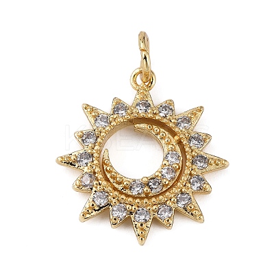 Brass Micro Pave Clear Cubic Zirconia Pendants LS-KK-WH0035-73-1