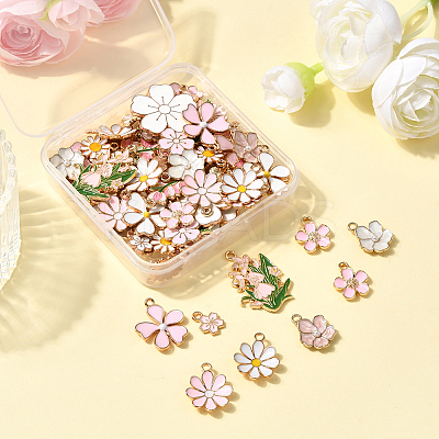 80Pcs 20 Styles Alloy Enamel Pendants ENAM-SC0007-05-1