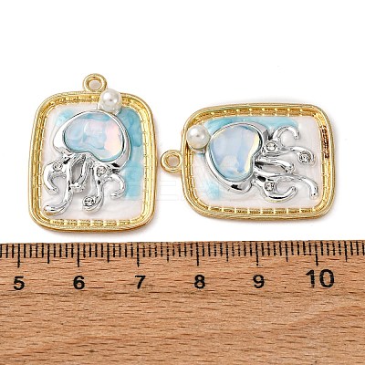 Light Gold Tone Alloy Enamel Pendants ENAM-B028-37KCG-02A-1