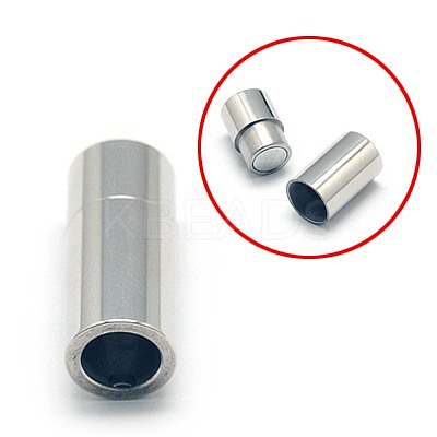 Tarnish Resistant 304 Stainless Steel Magnetic Clasps with Glue-in Ends STAS-E006-37-1