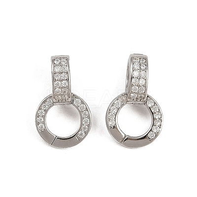 Rhodium Plated 925 Sterling Silver Micro Pave Clear Cubic Zirconia Enhancer Shortener Bails STER-H105-05P-1