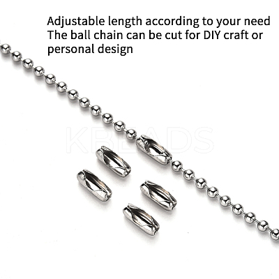 304 Stainless Steel Ball Chains and Ball Chain Connectors Set CHS-YW0001-01B-1