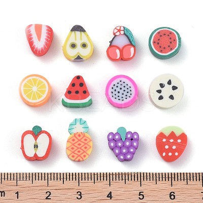 240Pcs 12 Kinds of Fruit Handmade Polymer Clay Beads CLAY-ZZ0001-001A-1