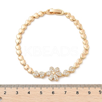 Brass Micro Pave Cubic Zirconia Link Chain Bracelets KK-R217-48G-1