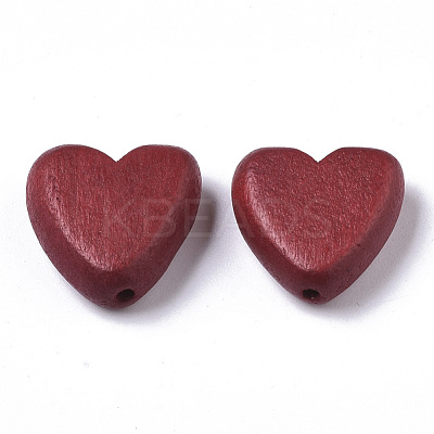 Painted Natural Wood Beads WOOD-R265-08F-1