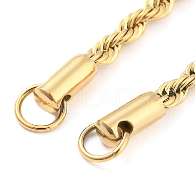 304 Stainless Steel Twisted Bracelet Makings STAS-P333-20G-1