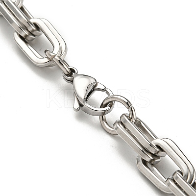 Non-Tarnish 201 Stainless Steel Boston Link Chain Necklace STAS-Z056-06P-1