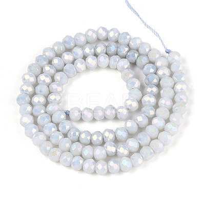 Anti-Tarnish Electroplate Rondelle Glass Beads Strands EGLA-T021-4mm-17-01-1