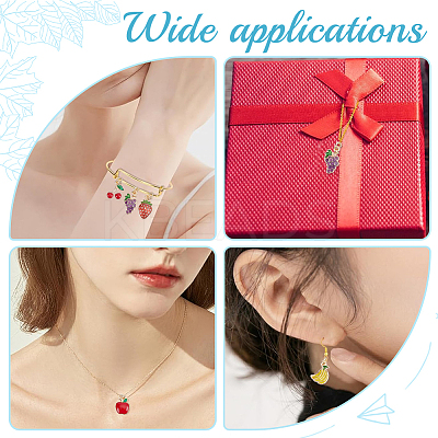 80Pcs 5 Style Fruit Alloy Enamel Pendants PALLOY-HY00076-1