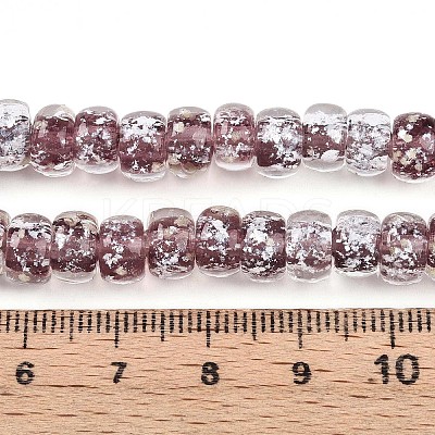 Luminous Handmade Silver Foil Glass Beads Strands FOIL-N029-02B-04-1