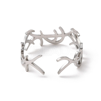 Non-Tarnish 304 Stainless Steel Open Cuff Rings RJEW-Q808-04A-P-1
