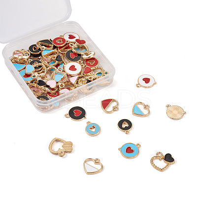 72Pcs 18 Style Alloy Enamel Charms & Pendants ENAM-CW0001-11-1