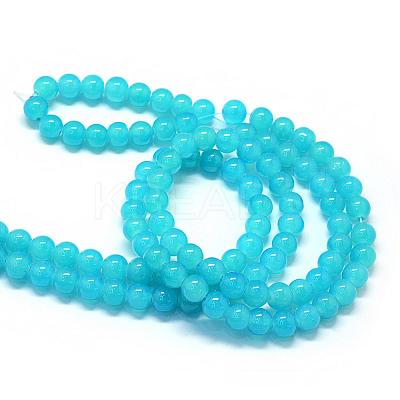 Baking Paint Imitation Jade Glass Round Bead Strands DGLA-Q021-12mm-06-1
