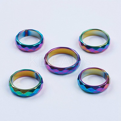Non-magnetic Synthetic Hematite Rings RJEW-I051-01-A-1