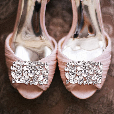 1 Pair Alloy & Rhinestone Shoe Decorations FIND-AN0001-11B-1