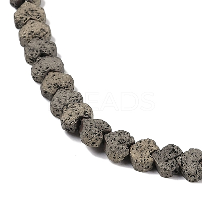 Electroplated Natural Lava Rock Beads Strands G-Q1009-G01-02D-1