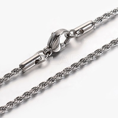 Non-Tarnish Rope Chain Necklaces STAS-L142-09-1
