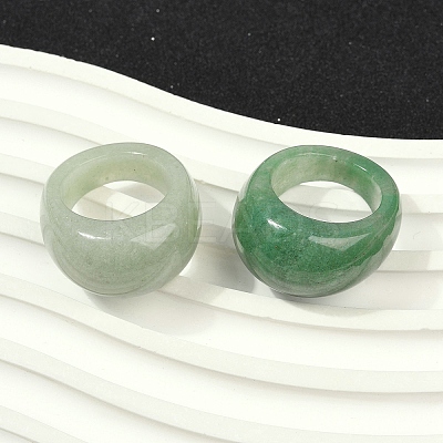 Natural Green Aventurine Finger Rings for Unisex RJEW-C128-01B-1