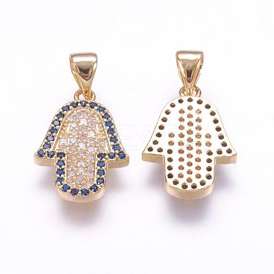 Brass Micro Pave Cubic Zirconia Pendants ZIRC-F061-04B-1