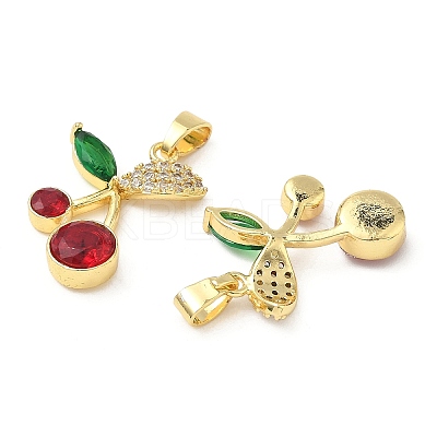 Brass Micro Pave Cubic Zirconia Pendants KK-S529-01G-1