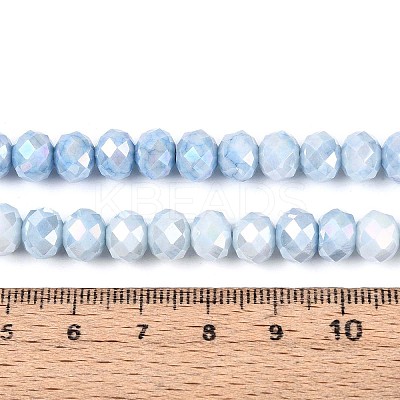 Anti-Tarnish Electroplate Rondelle Glass Beads Strands LS-EGLA-T021-8mm-17-02-1