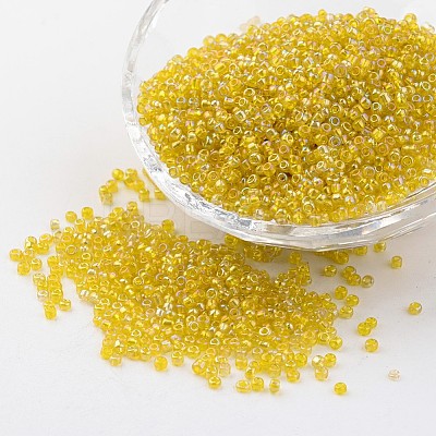 Round Transparent Colors Rainbow Glass Seed Beads X-SEED-A007-2mm-170-1