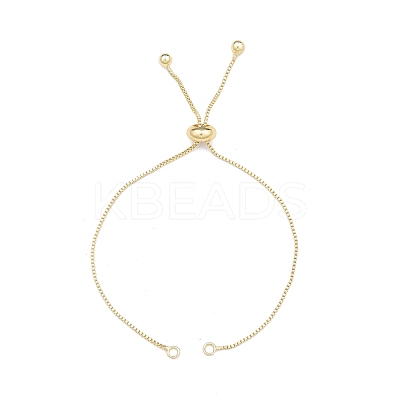 Brass Box Chains Slider Bracelet Making with Tiny Ball Charms BJEW-N021-02-1