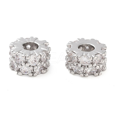 Brass Micro Pave Clear Cubic Zirconia Beads KK-U028-29P-1