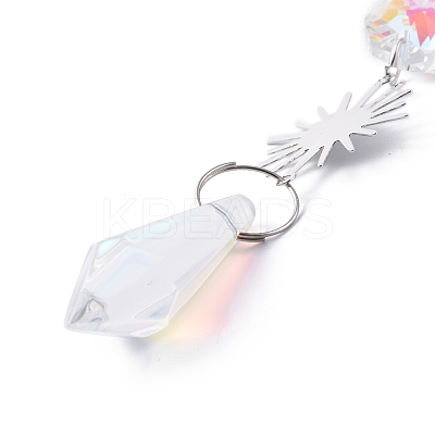 AB Color Plated Crystal Bullet Big Pendant Decorations LS-HJEW-G019-03C-1