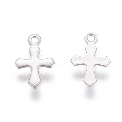 Tarnish Resistant 316 Surgical Stainless Steel Tiny Cross Charms STAS-E470-03P-1