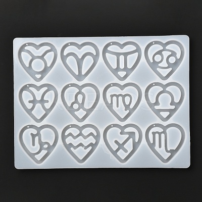Heart with Constellation Silicone Pendant Molds DIY-I065-12-1