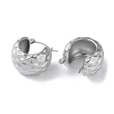 Non-Tarnish 304 Stainless Steel Thick Hoop Earrings STAS-Z052-12P-1