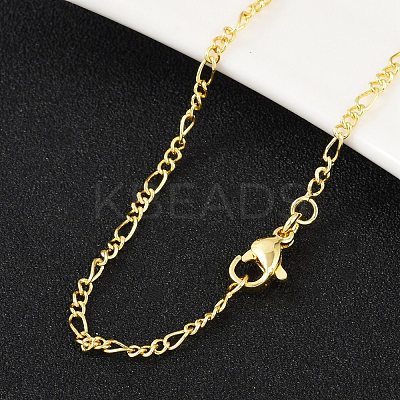 Brass Figaro Chains Necklace for Women LS-NJEW-P265-28G-1