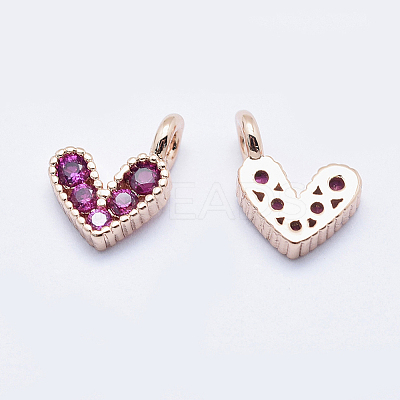 Brass Micro Pave Cubic Zirconia Charms LS-RB-I078-66RG-NR-1
