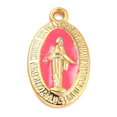 Golden Alloy Enamel Pendants KK-P197-16D-1
