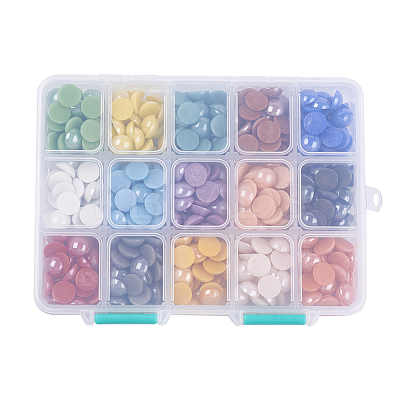 15 Colors Pearlized Plated Handmade Porcelain Cabochons PORC-JP0001-01-A-1