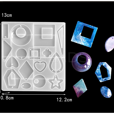 DIY Geometrical Shape Pendant Silicone Molds DIY-YW0008-05-1